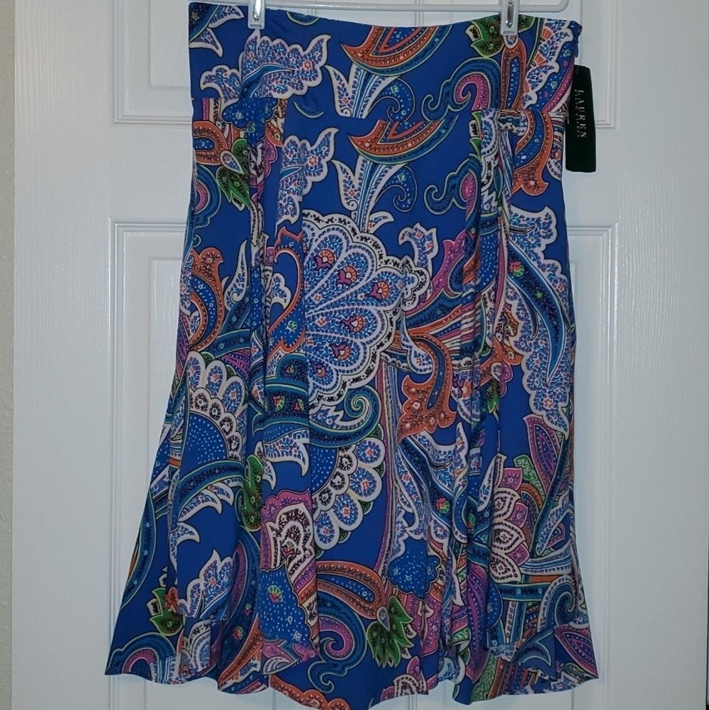 LAUREN Ralph Lauren Multicolored Floral Paisley Skirt Size 12
